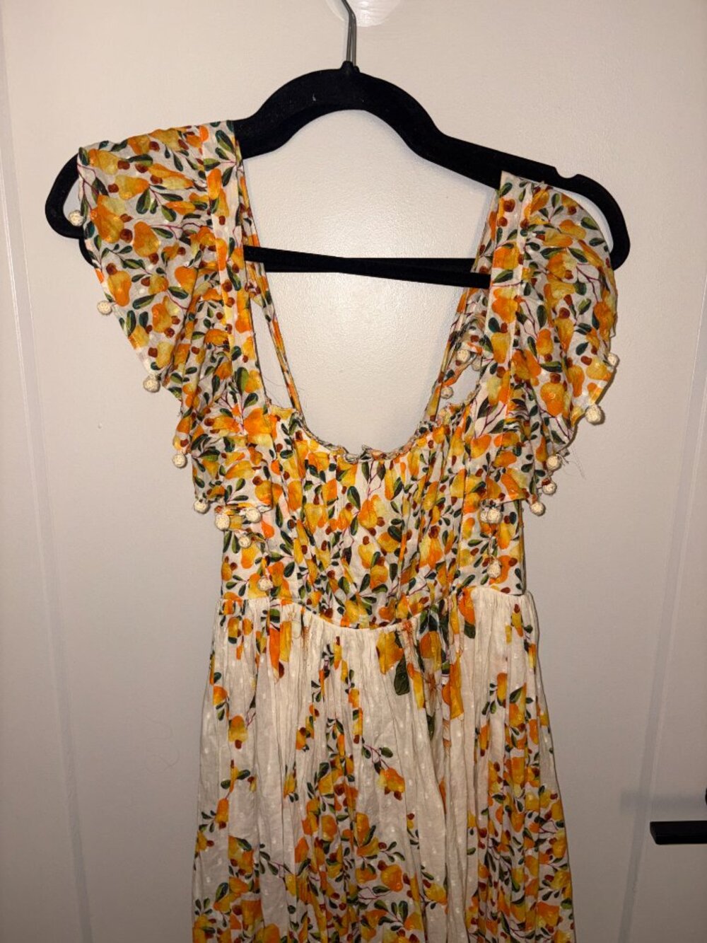 Farm Rio Off White Cashew Crossed Back Maxi Dress - Size M - Picture 2 of 6